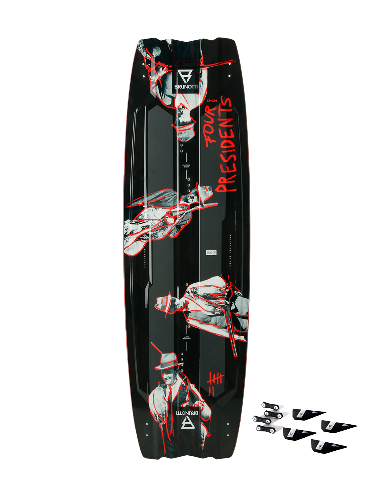 Four Presidents Hawk+G10Fins Uni Kiteboard