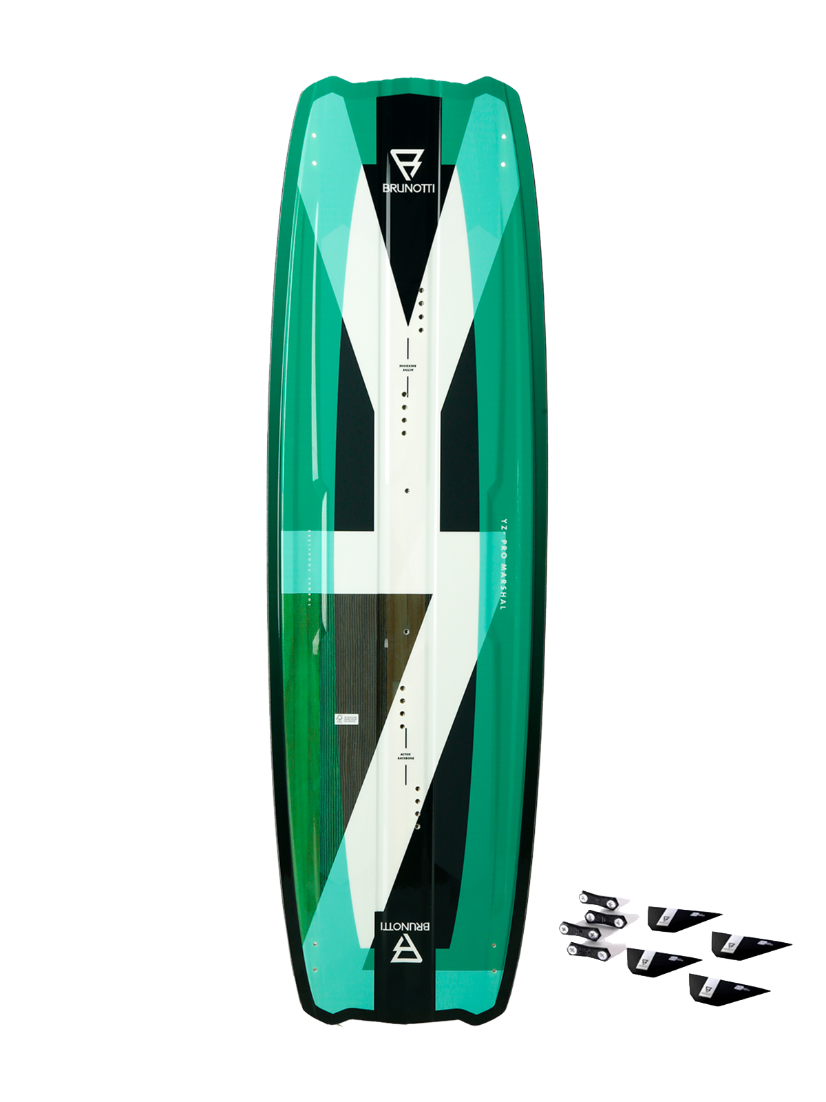 YZ-Marshall+G10Fins Uni Kiteboard | Groen