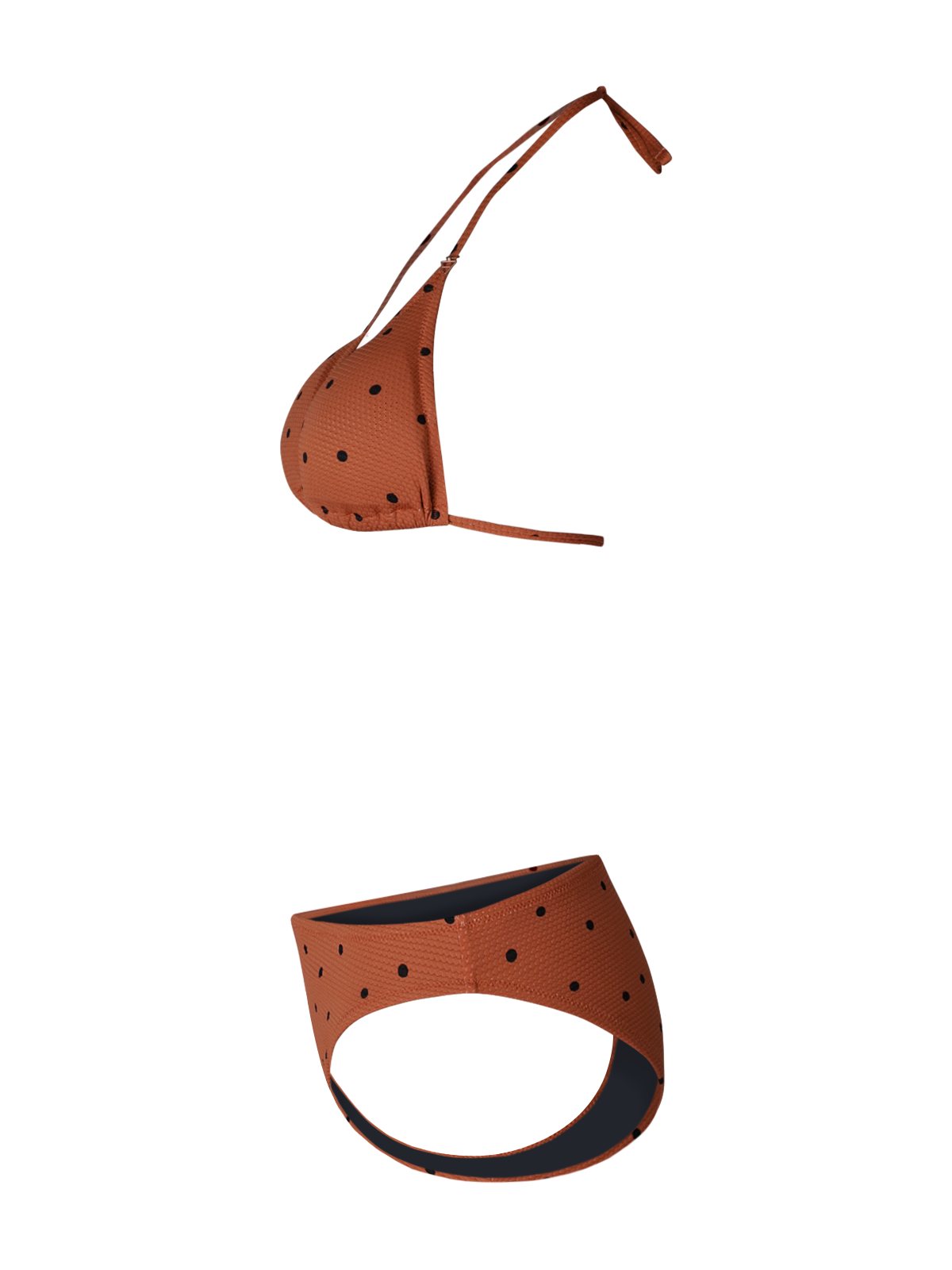 Lollyop-Dot Dames Triangel Bikini | Bruin