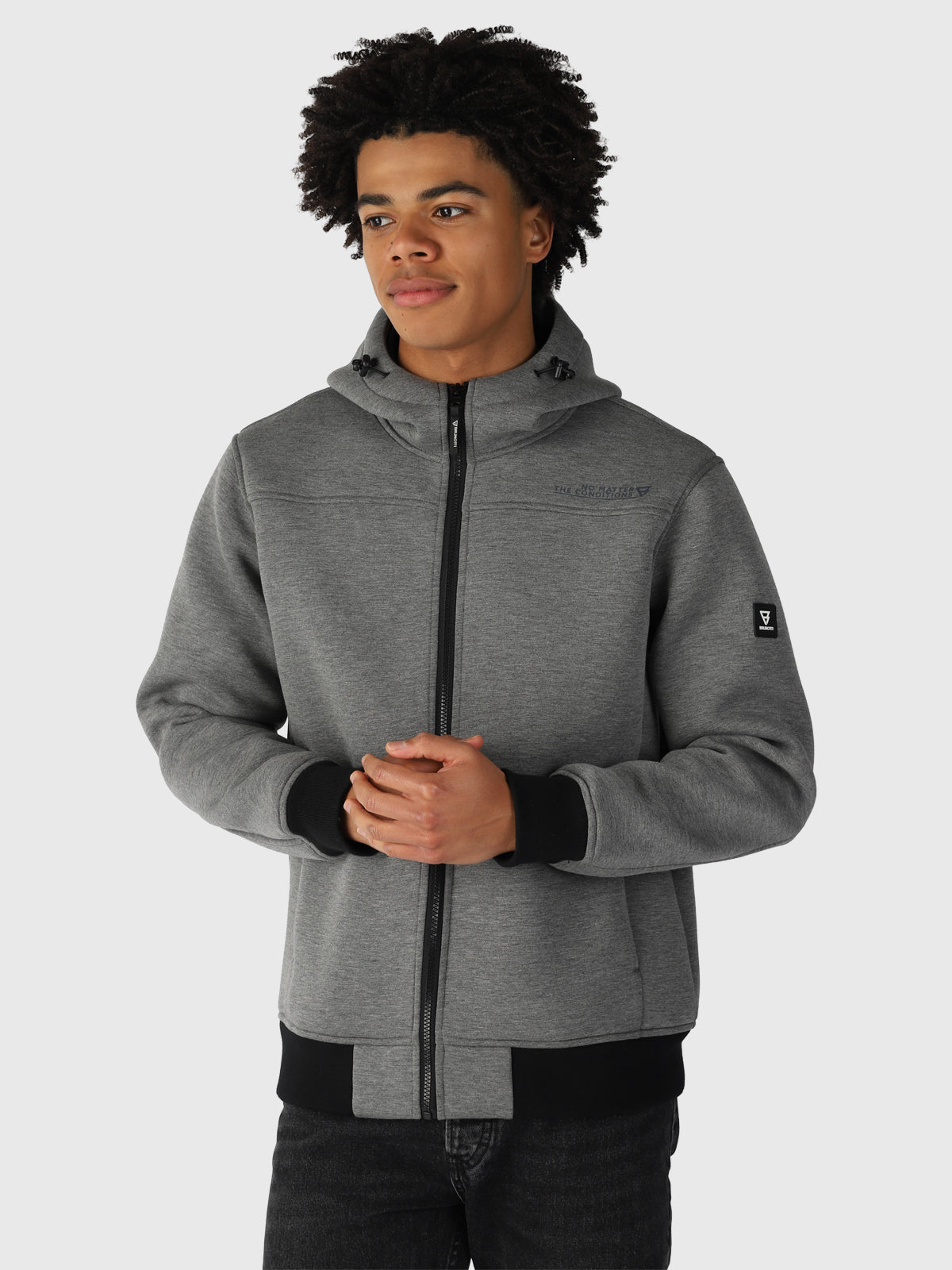 Stickers Heren Sweat Jas | Grijs