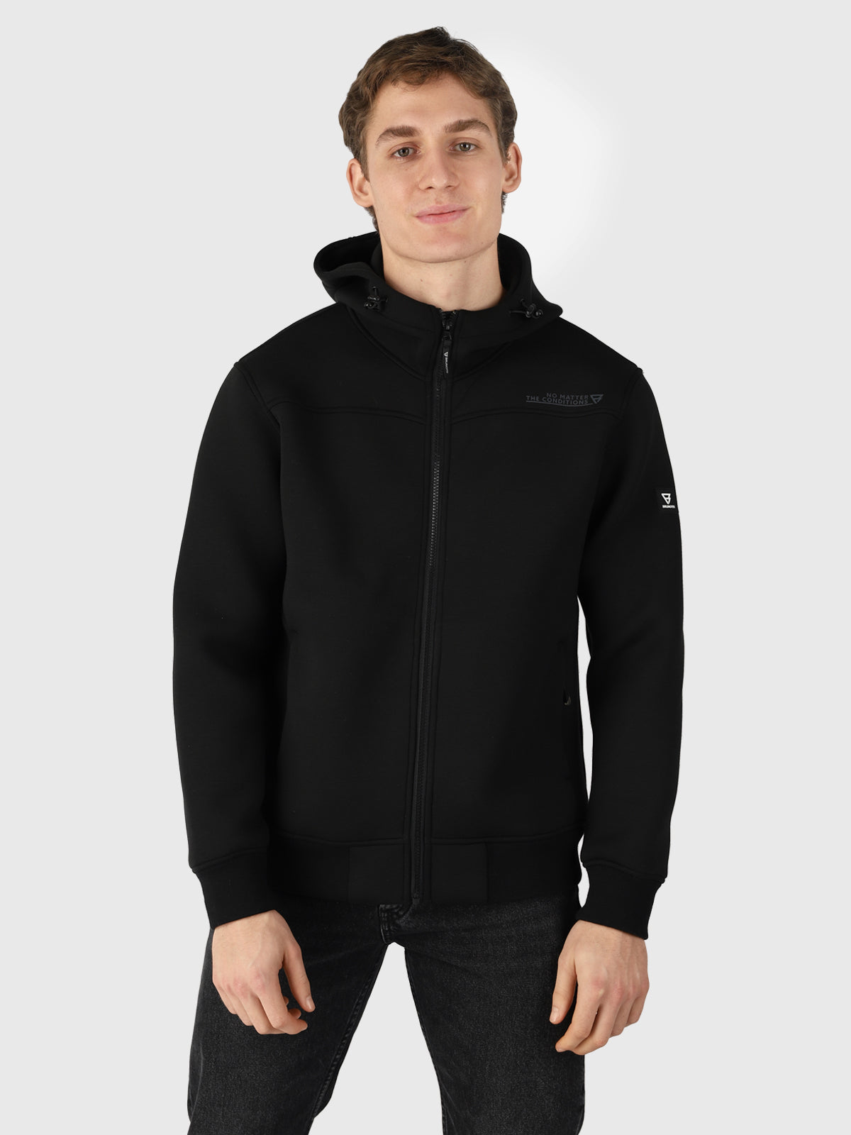 Stickers Men Sweat Jacket | Black