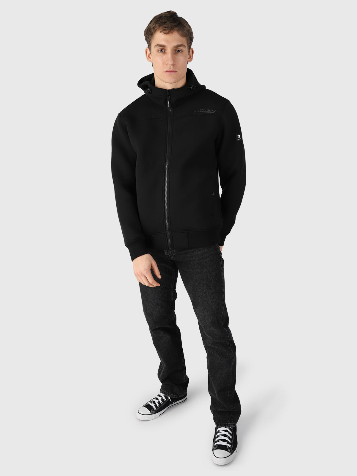 Stickers Heren Sweat Jas | Zwart