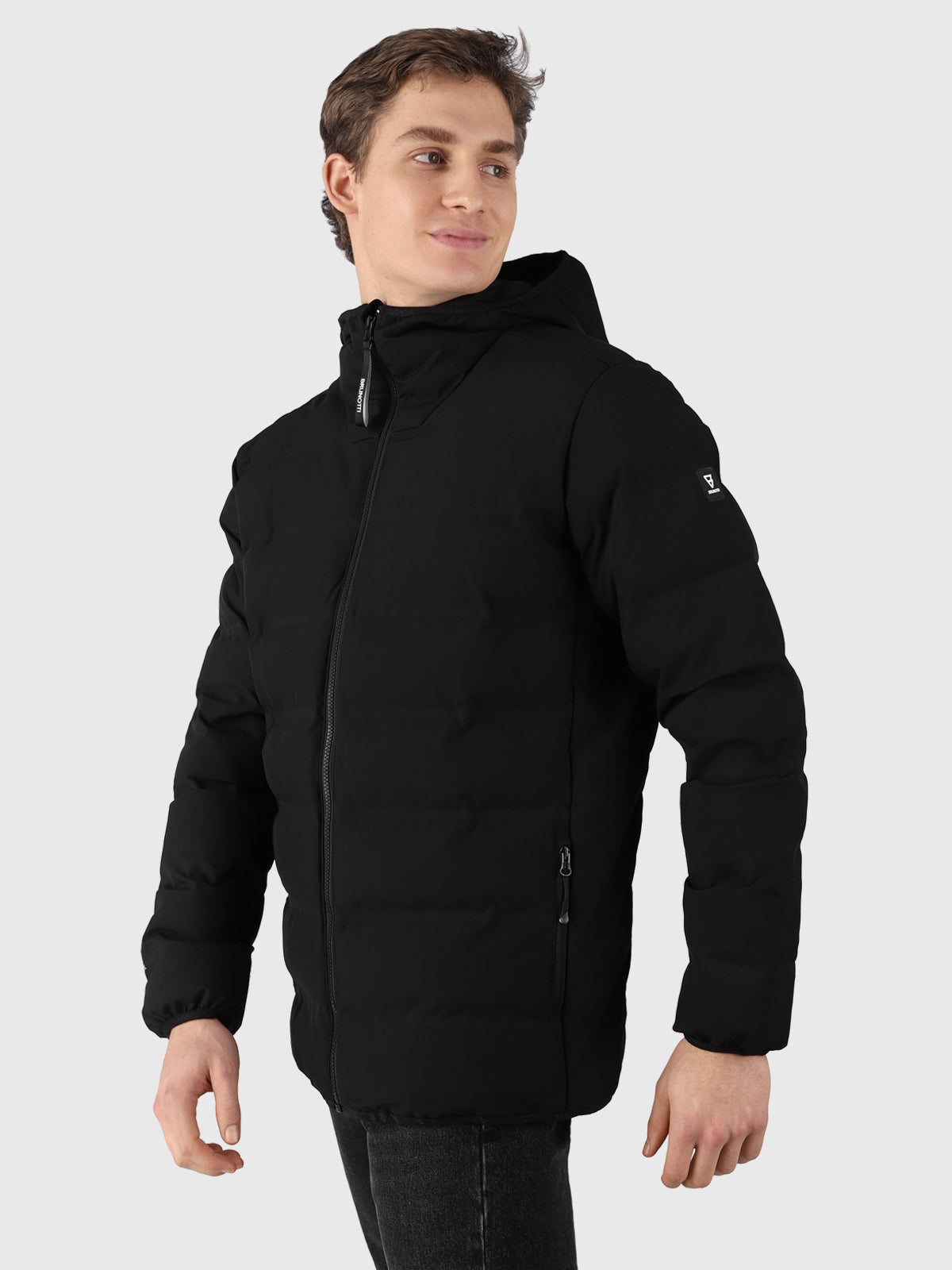 Galan Herren Puffer Jacke | Schwarz