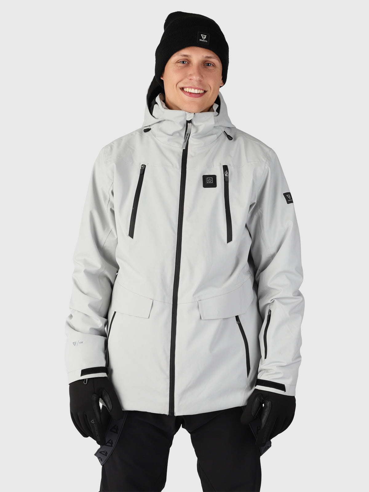 Baron-Heat Men Snow Jacket with Heat Panels | Grey