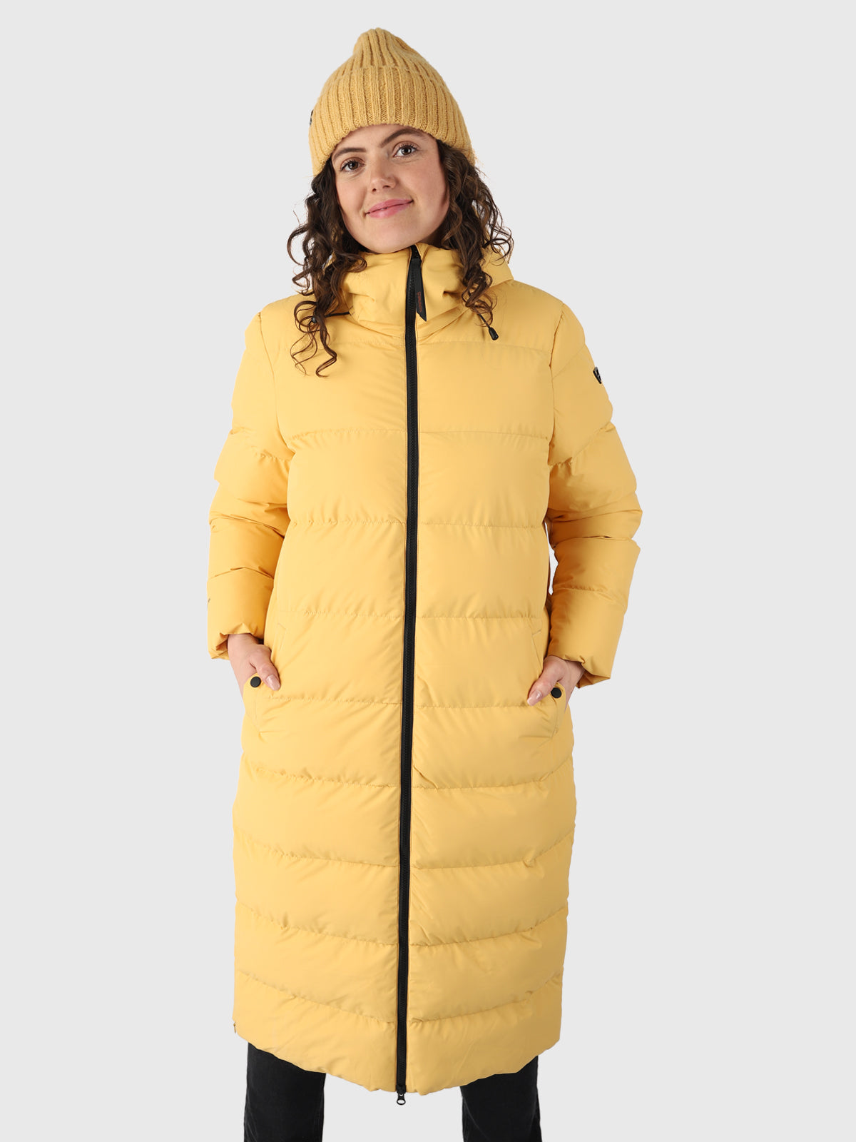 Bigsur Dames Lange Puffer Jas | Geel