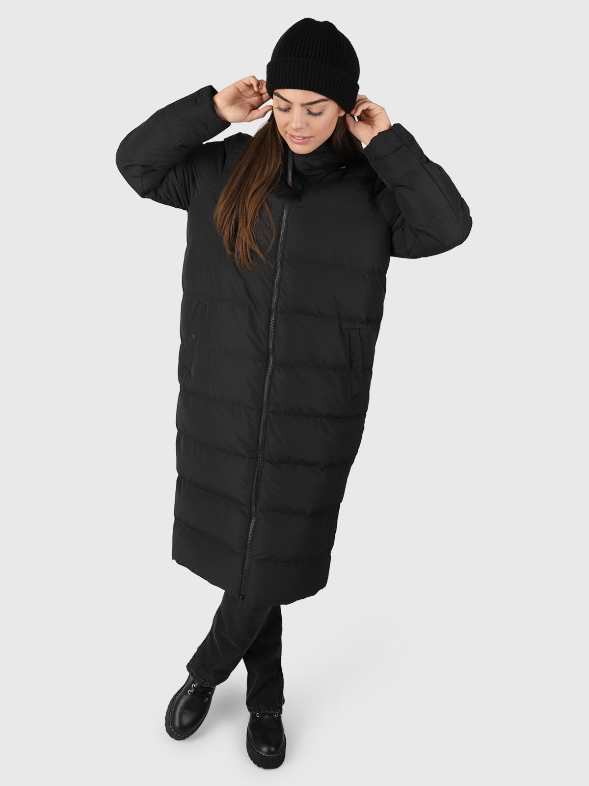 Bigsur Dames Lange Puffer Jas | Zwart