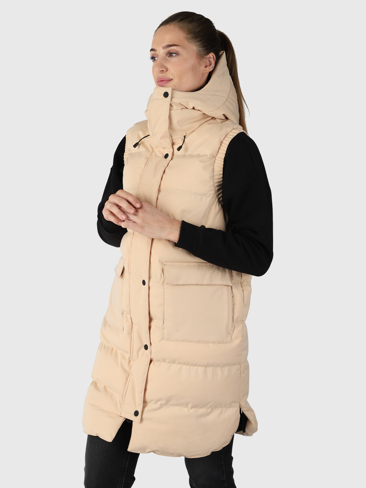 Kalani Damen Langer Puffer Bodywarmer | Weiß