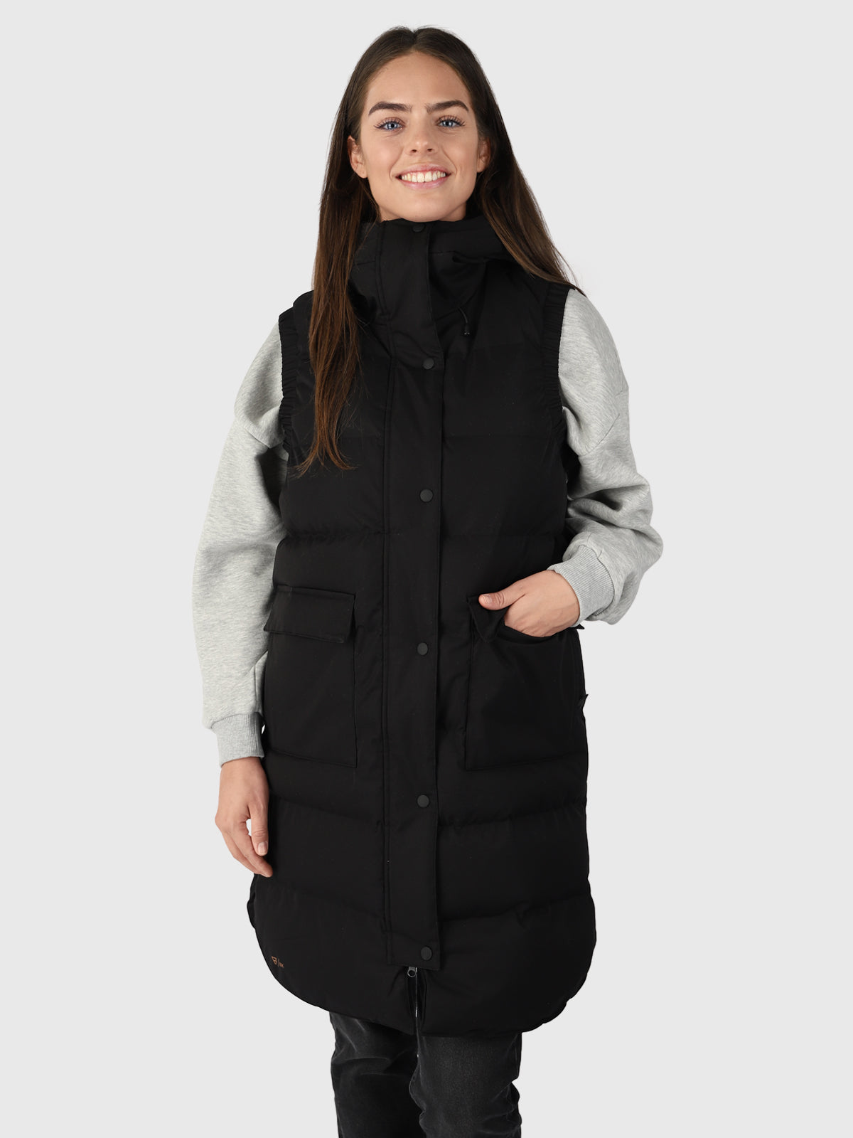 Kalani Dames Lange  Puffer Bodywarmer | Zwart