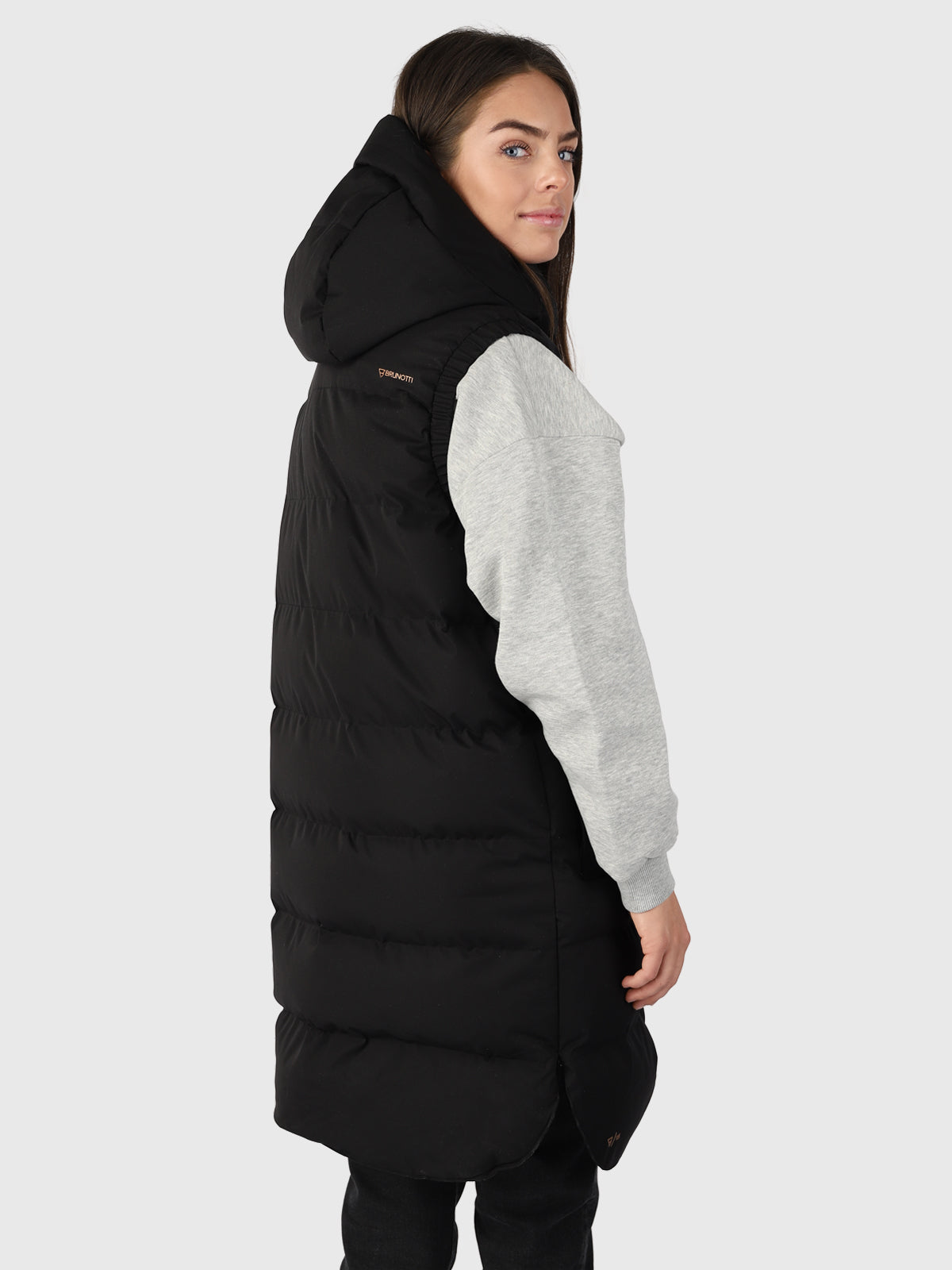 Kalani Damen Langer Puffer Bodywarmer | Schwarz