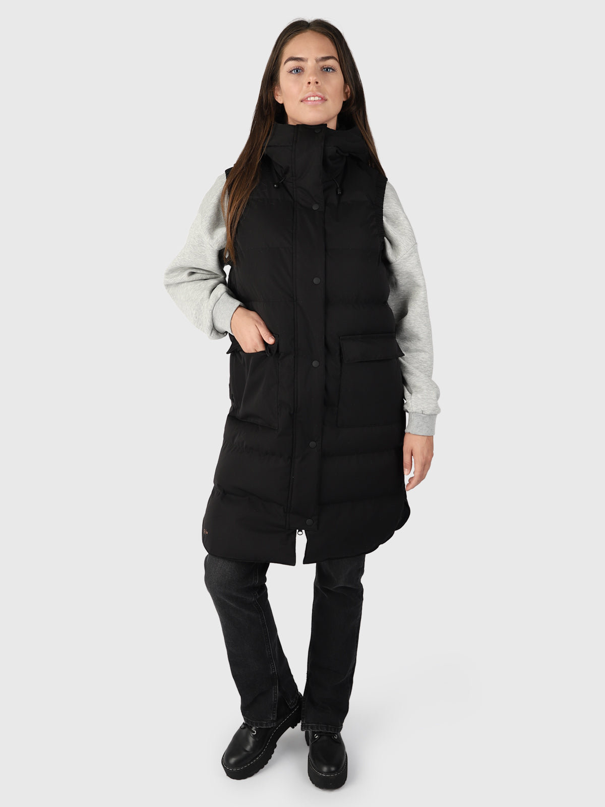 Kalani Women Long Puffer Bodywarmer | Black