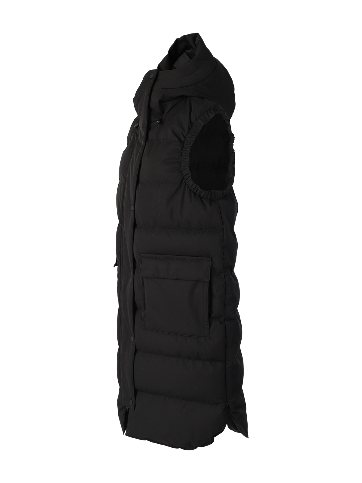 Kalani Damen Langer Puffer Bodywarmer | Schwarz