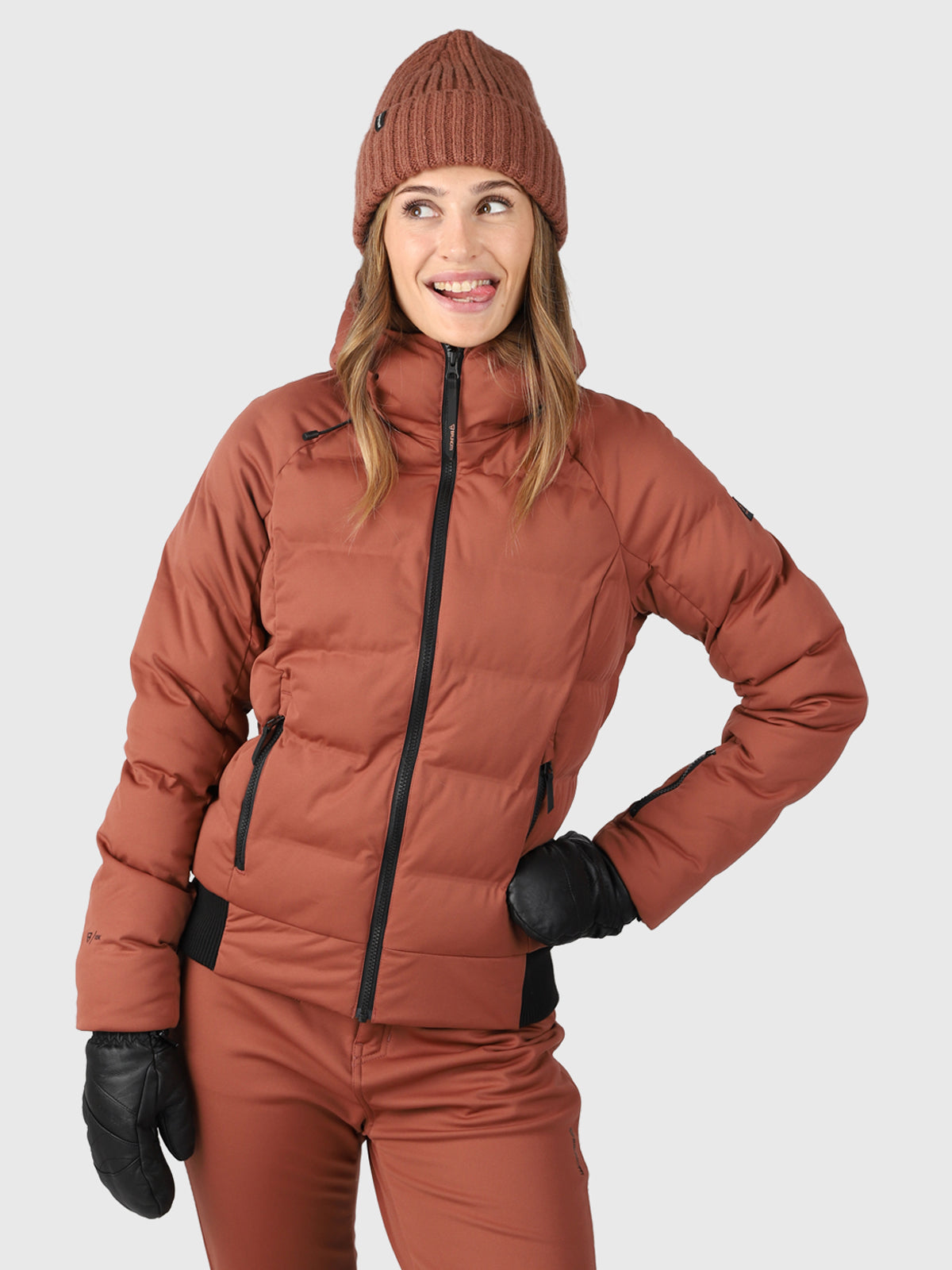 Firecrown Dames Puffer Ski Jas | Bruin