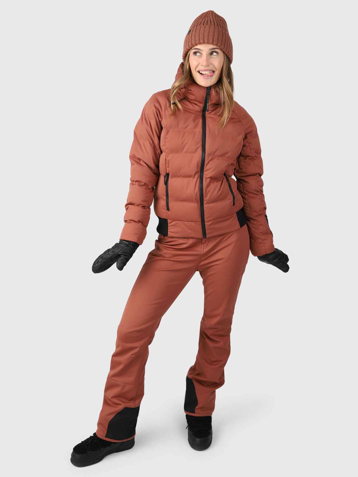 Firecrown Dames Puffer Ski Jas | Bruin