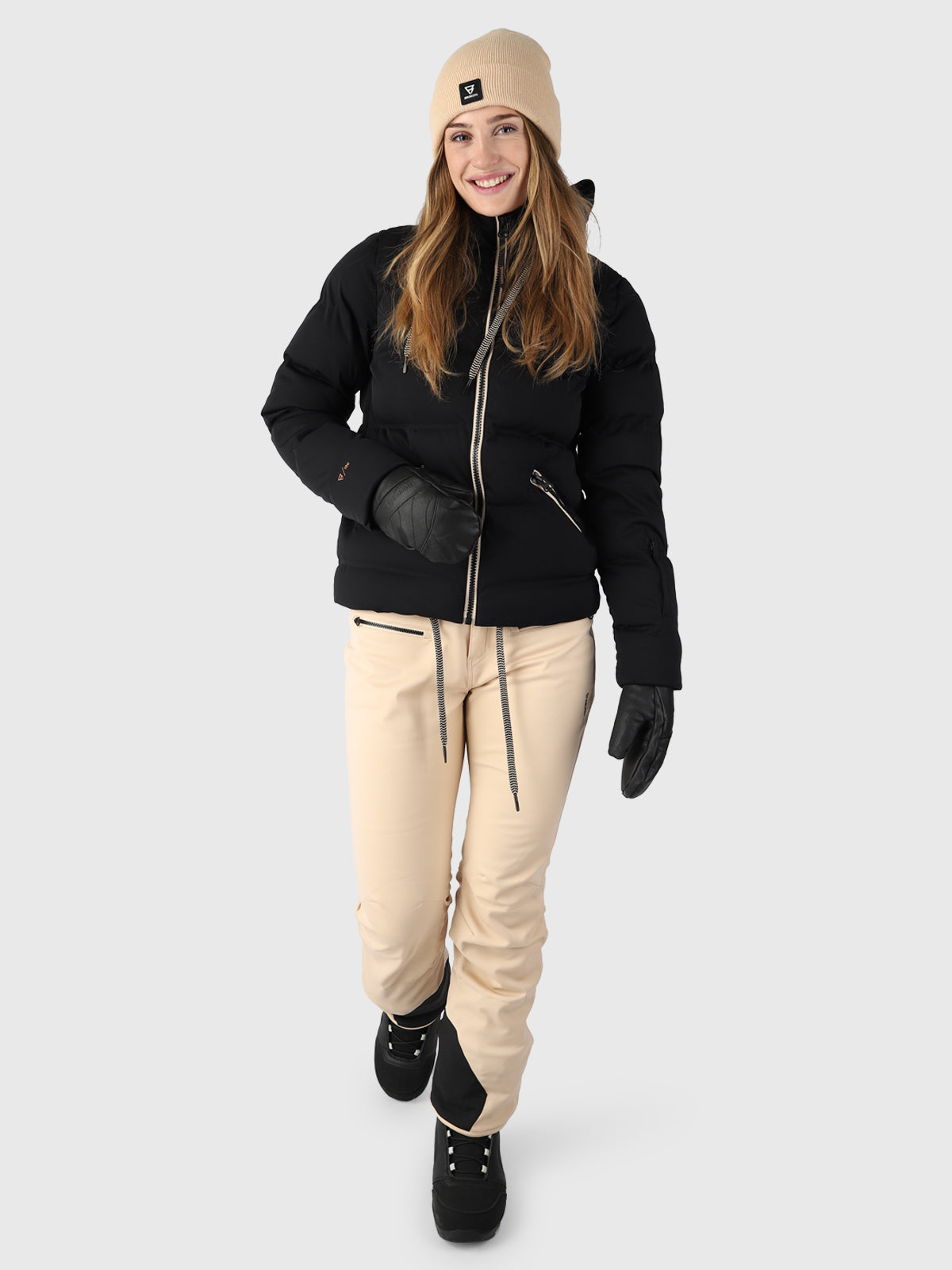 Irai Dames Puffer Ski Jas | Zwart