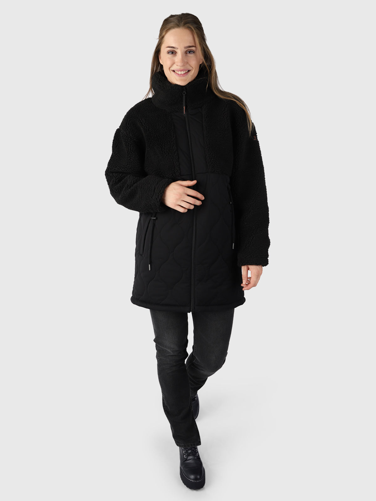 Cecile Women Teddy Jacket | Black