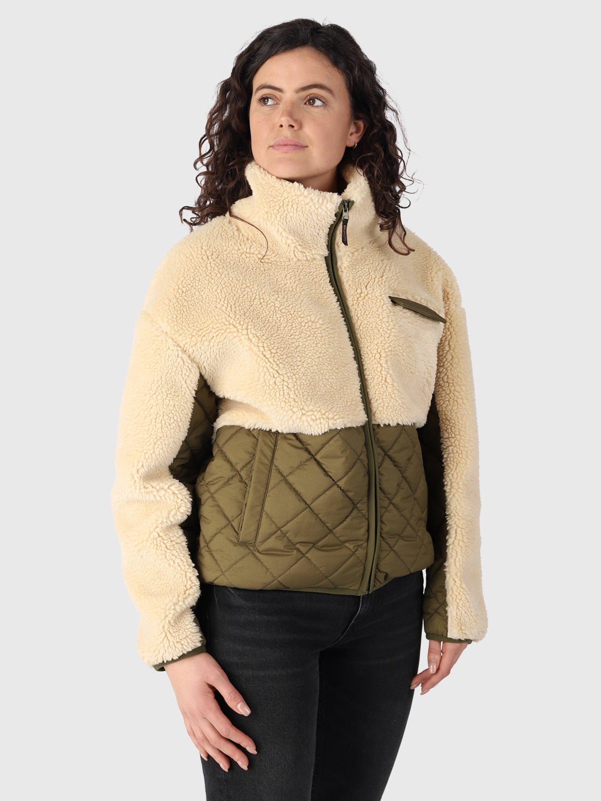 Becca Damen Teddy Jacke | Weiß