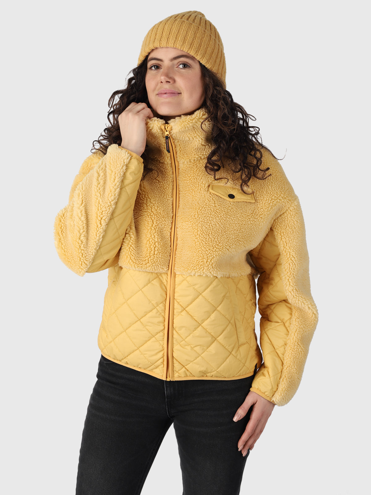 Becca Damen Teddy Jacke | Gelb