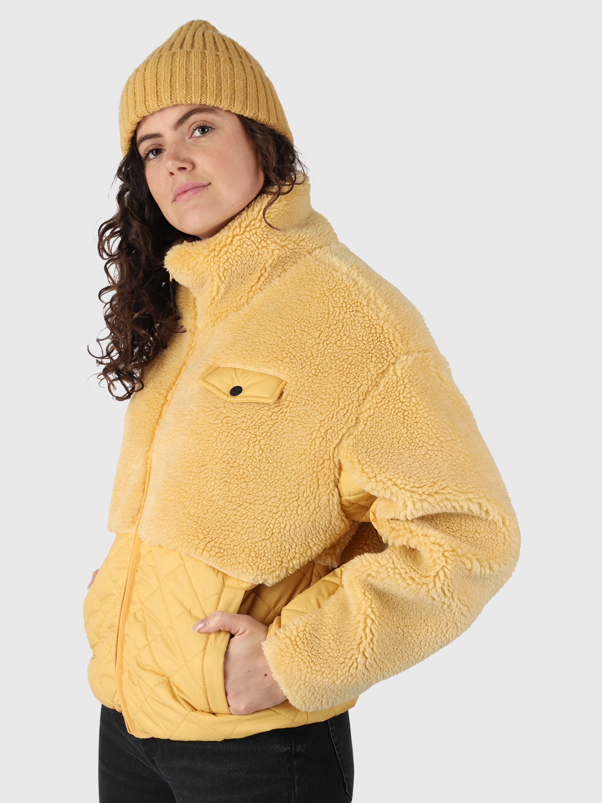 Becca Women Teddy Jacket | Yellow