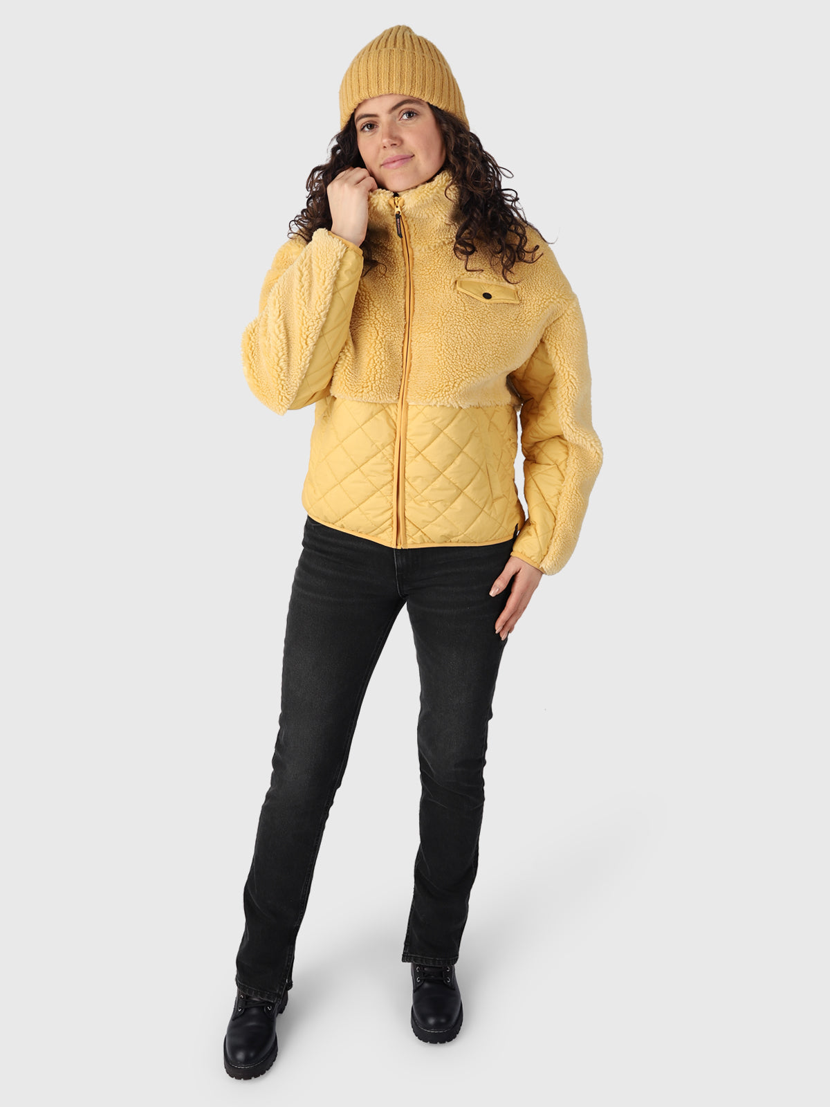 Becca Women Teddy Jacket | Yellow