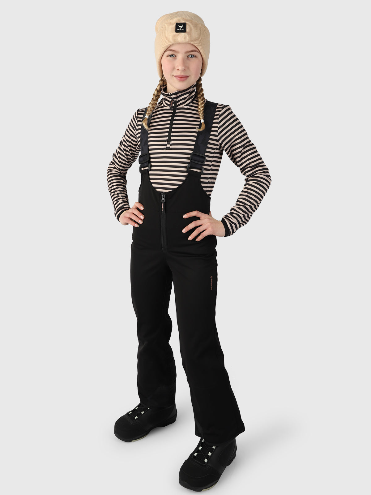 Avalanchy Girls Ski Bib Pants | Black