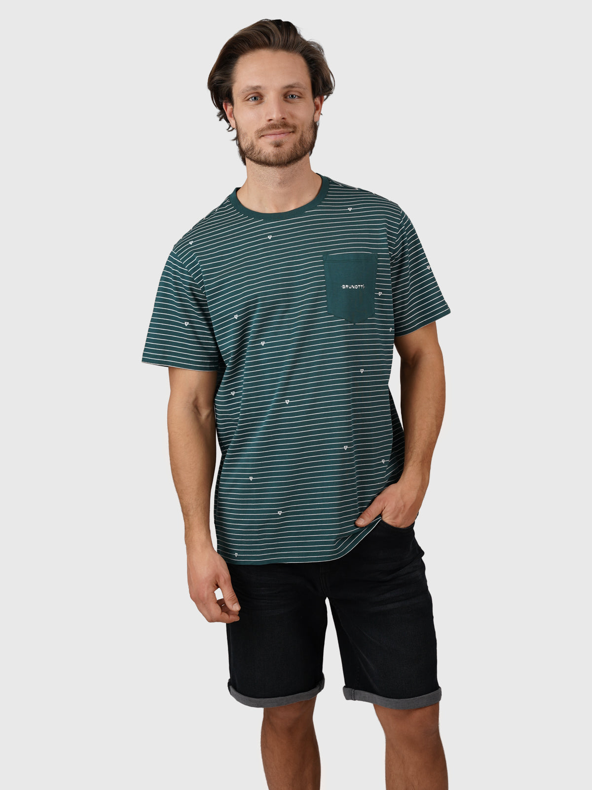 Axle-Stripe Herren T-shirt | Grün