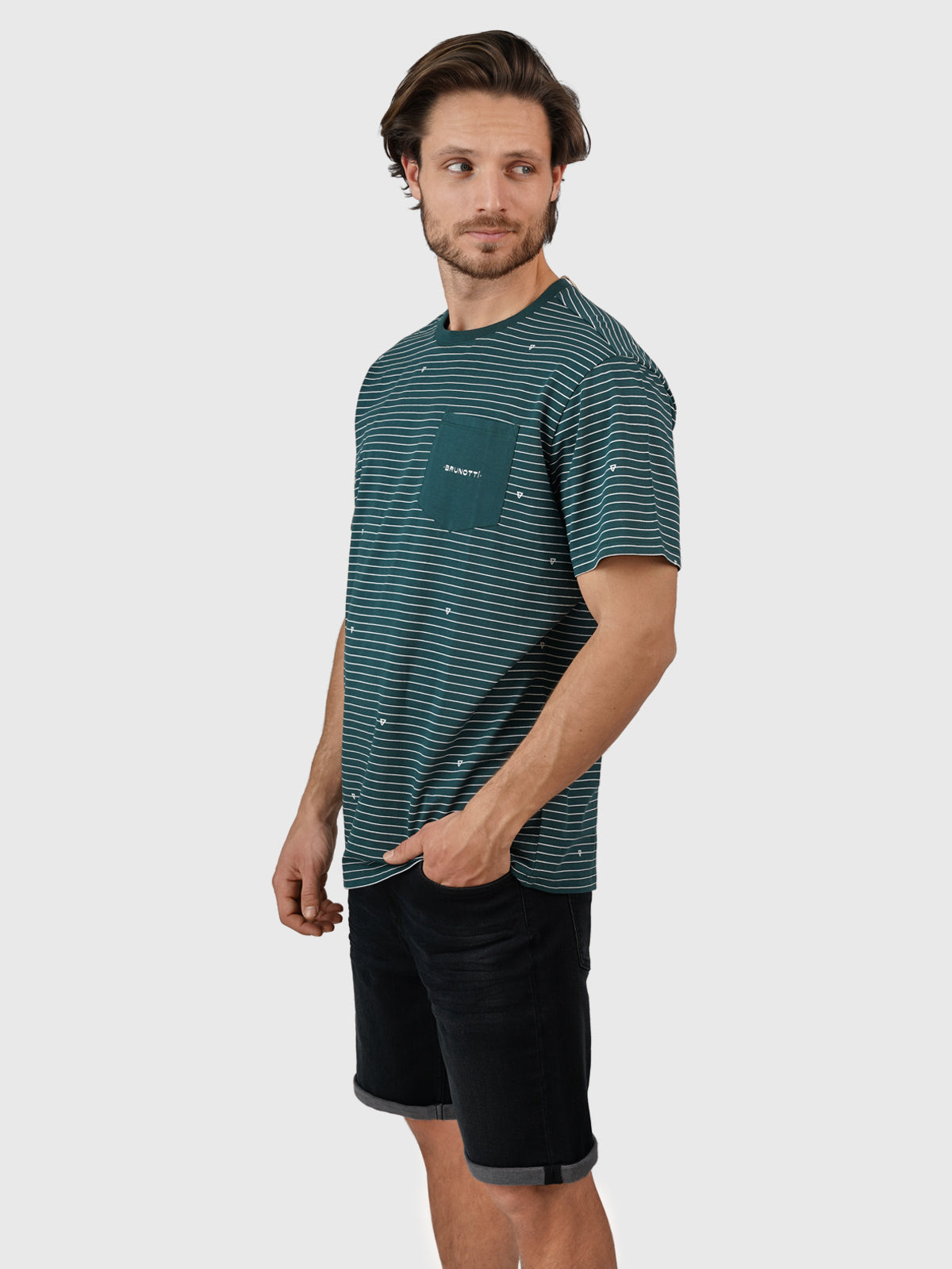 Axle-Stripe Herren T-shirt | Grün