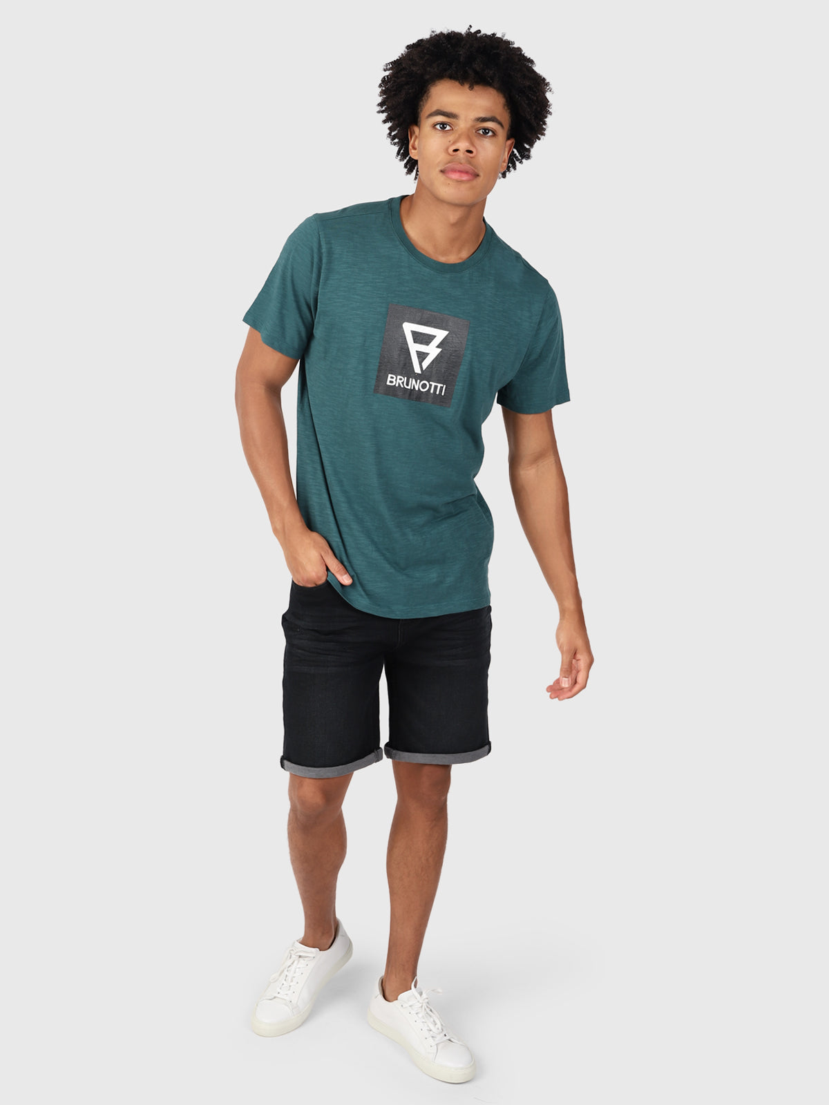 John-Logo-Slub Men T-shirt | Green