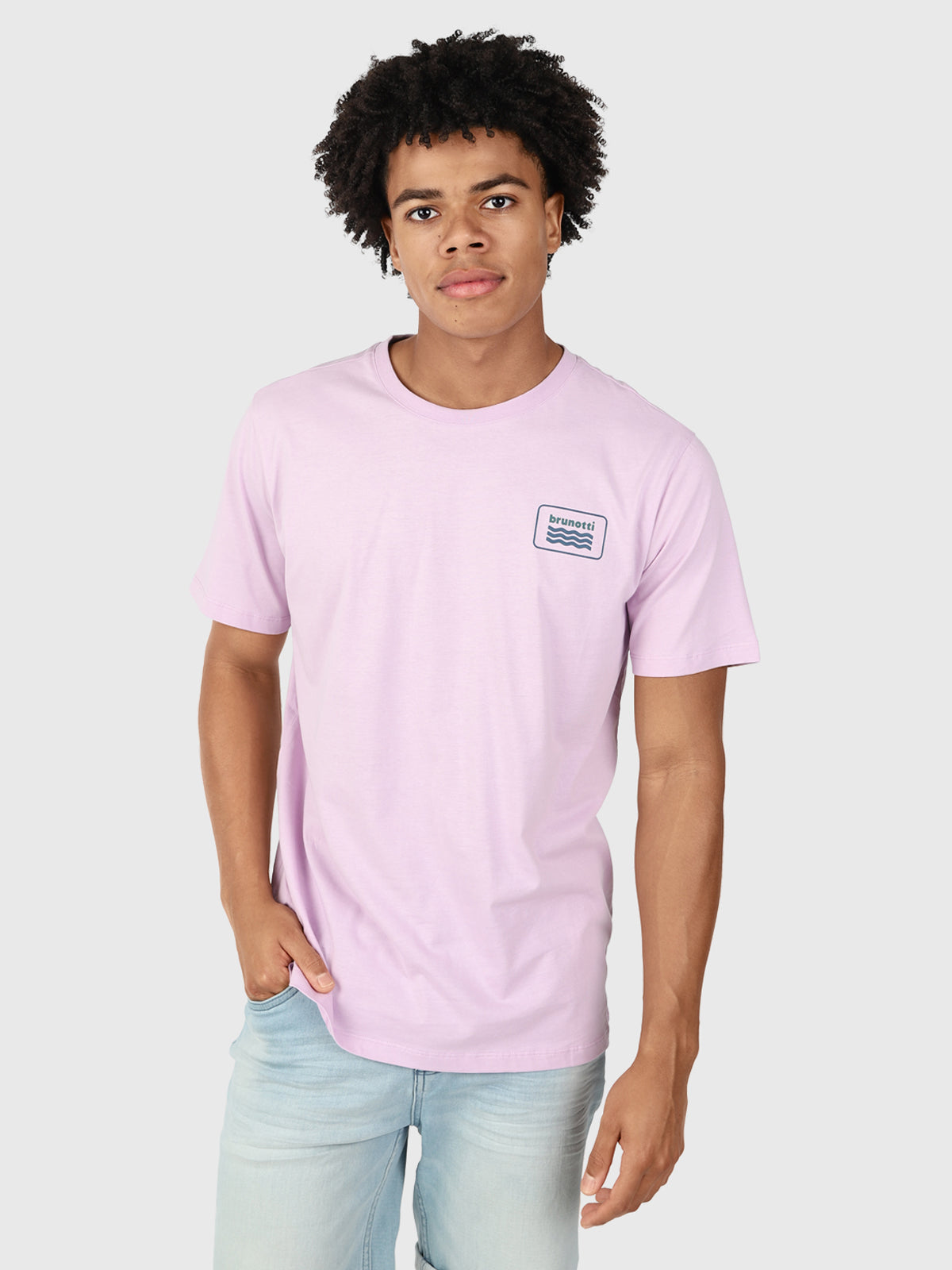 Logo-Wave Men T-shirt | Purple