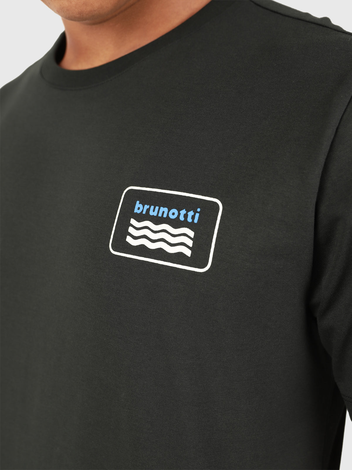 Logo-Wave Heren T-shirt | Zwart