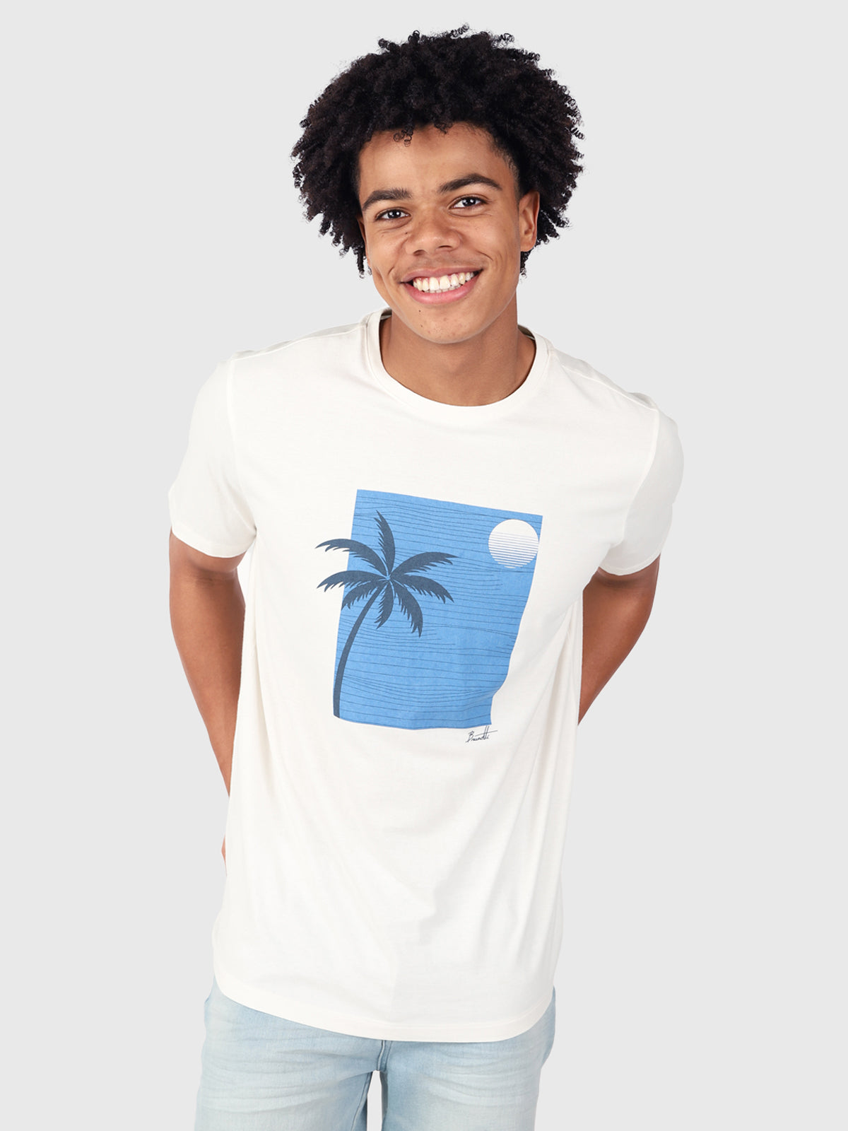 Palm-Sunset Herren T-shirt | Off-White