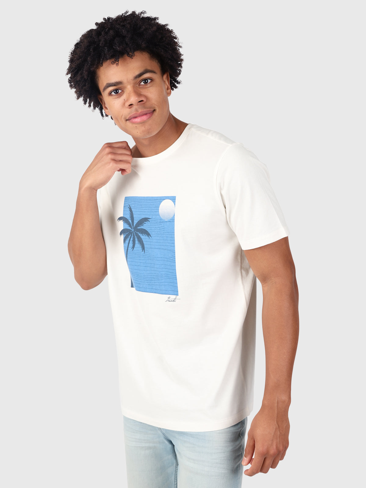 Palm-Sunset Herren T-shirt | Off-White