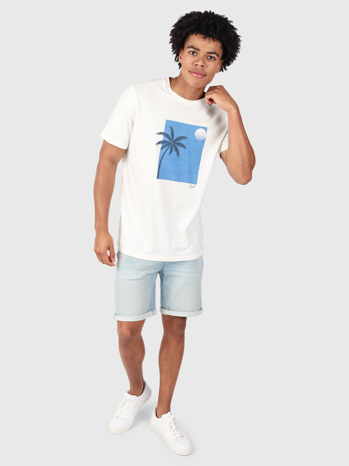 Palm-Sunset Herren T-shirt | Off-White