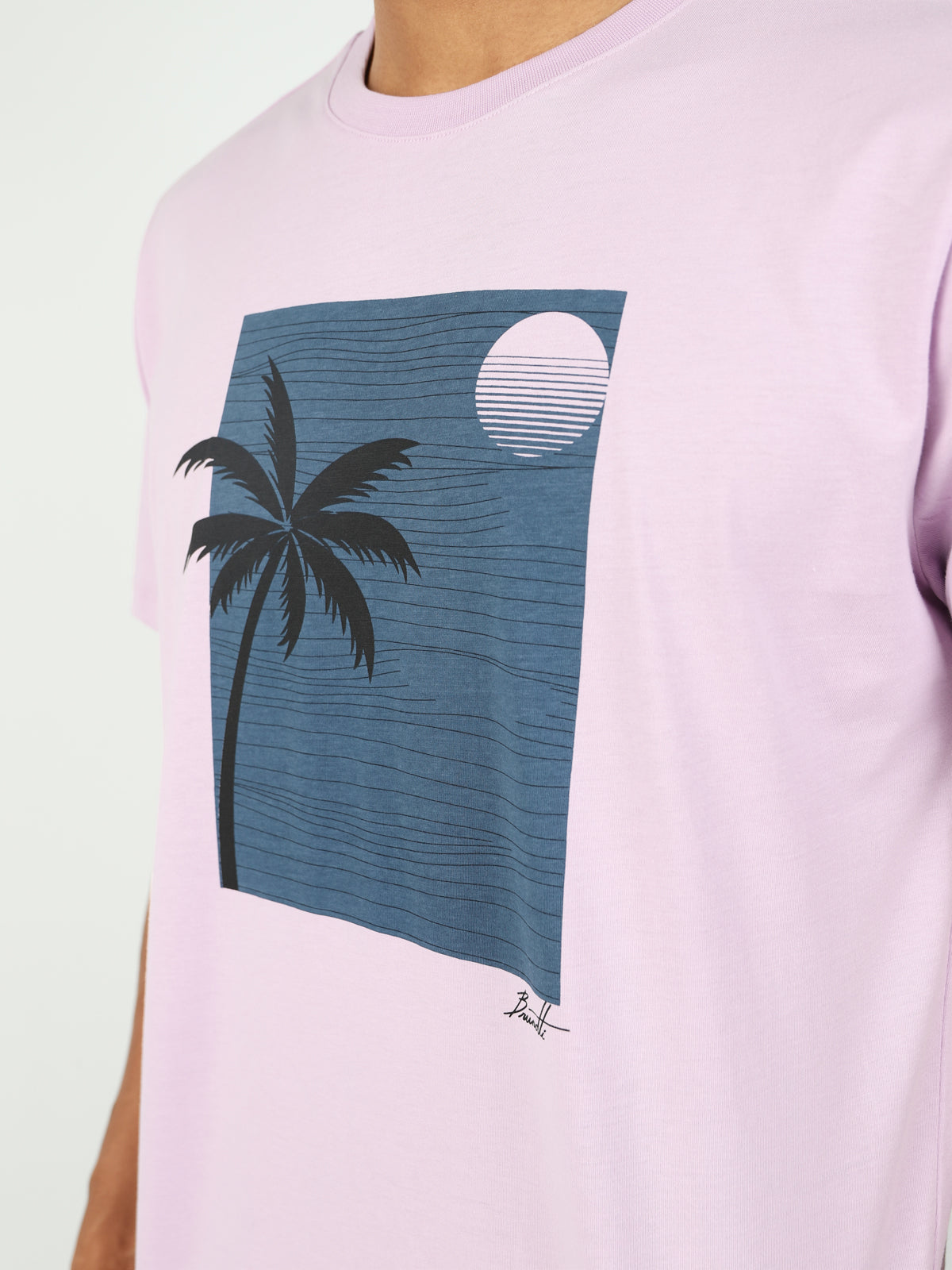 Palm-Sunset Heren T-shirt | Paars