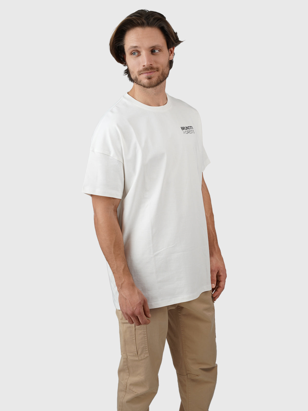 Orestis-Nature Heren Oversized T-shirt | Off-White