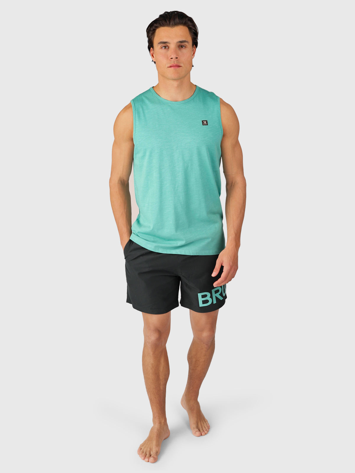 Malaku-Slub Men Singlet | Bottle Green