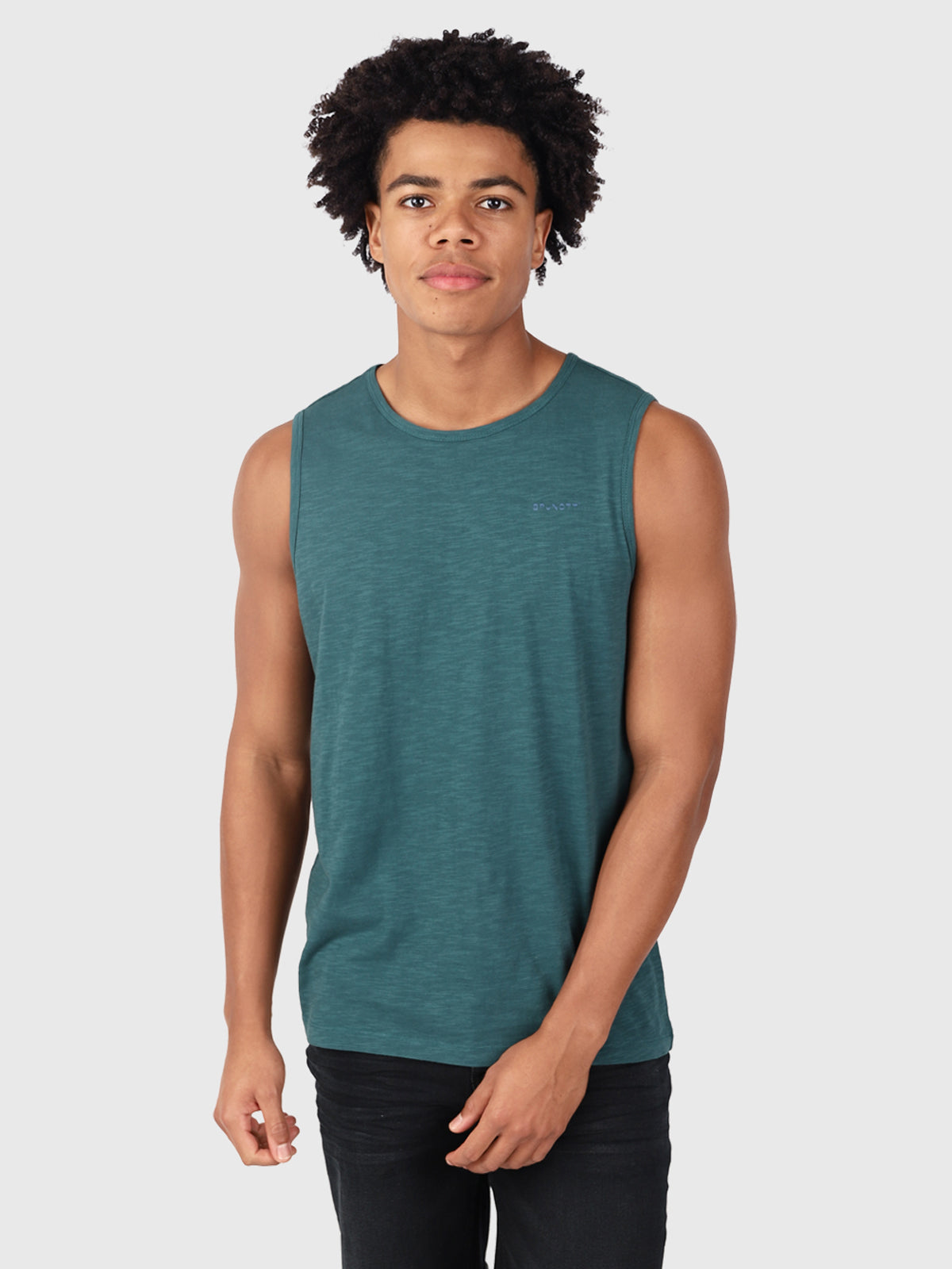 Malaku-Slub Herren Singlet | Grün