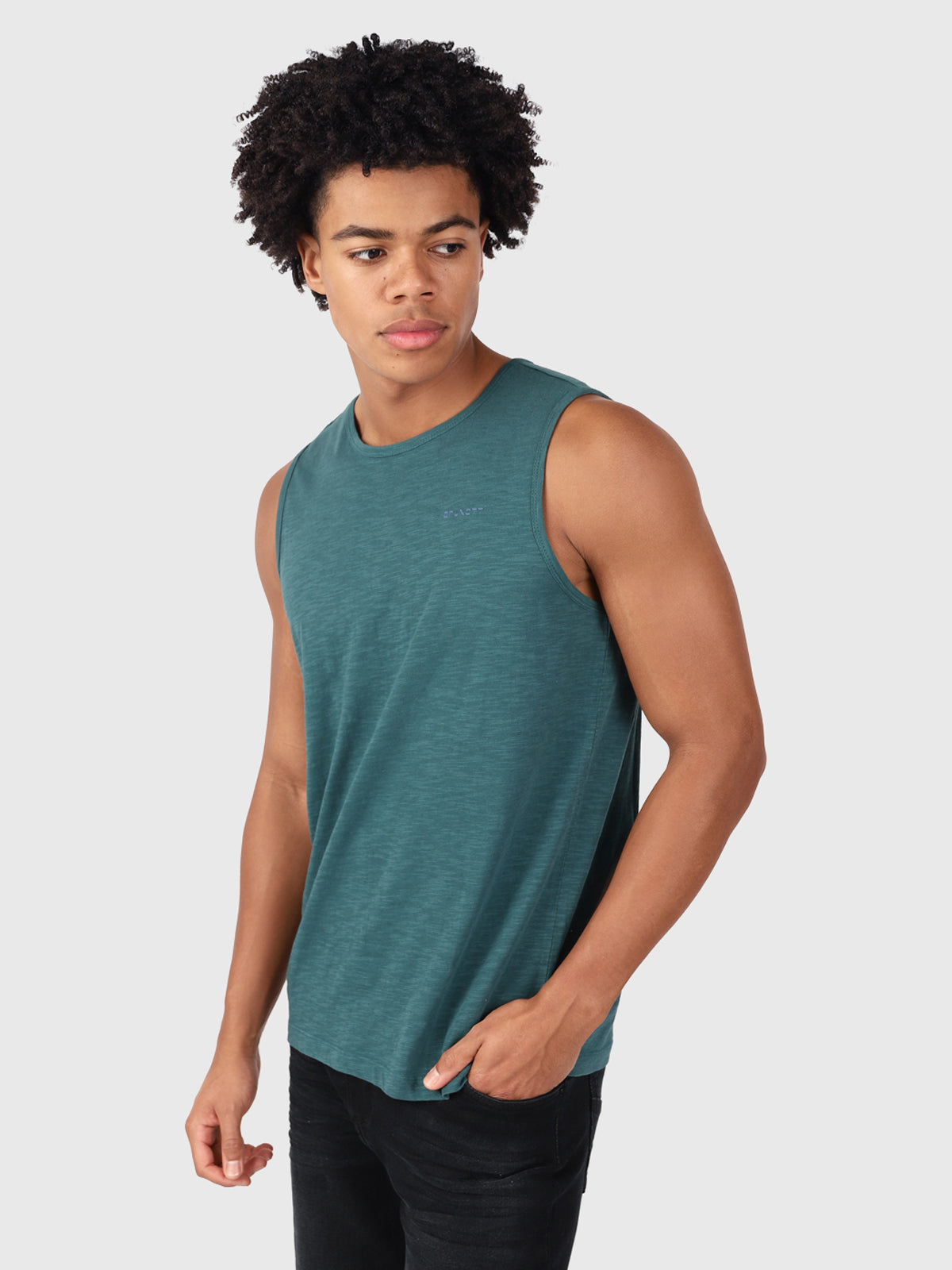 Malaku-Slub Men Singlet | Green