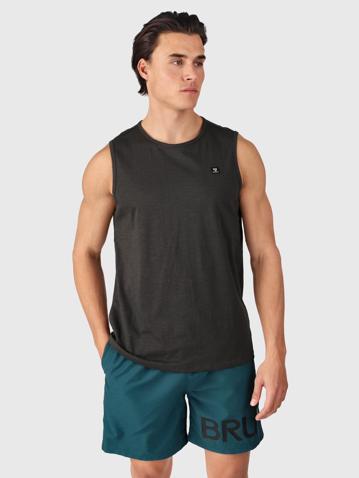 Malaku-Slub Men Singlet | Pirate Black