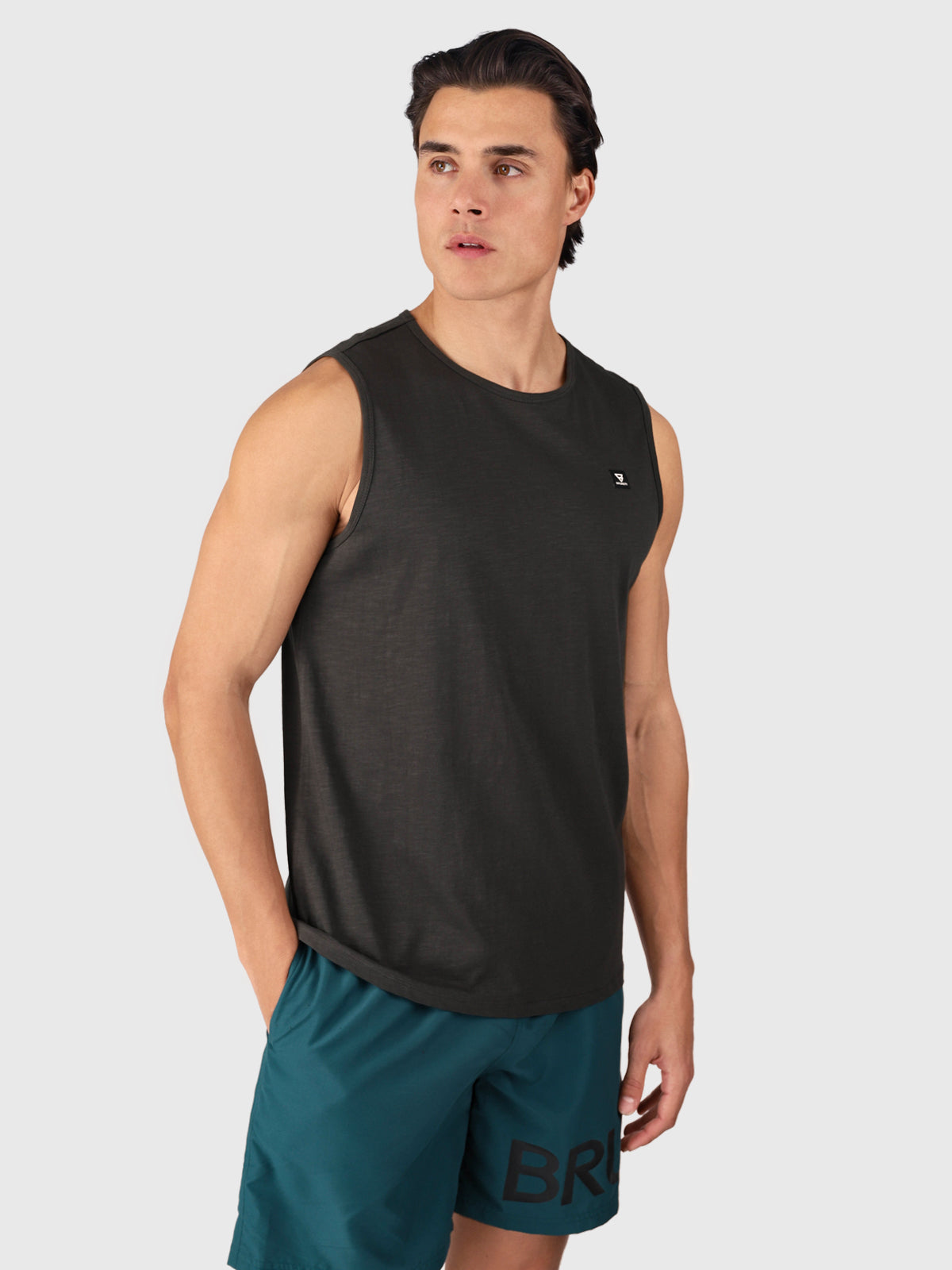 Malaku-Slub Men Singlet | Pirate Black