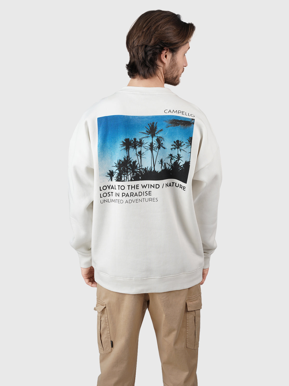 Campello-Island Heren Oversized Sweater | Off-White