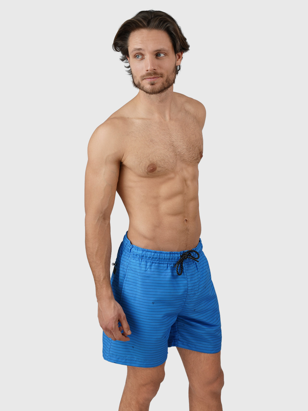 Cruneco-Stripe Men Swim Shorts | Blue