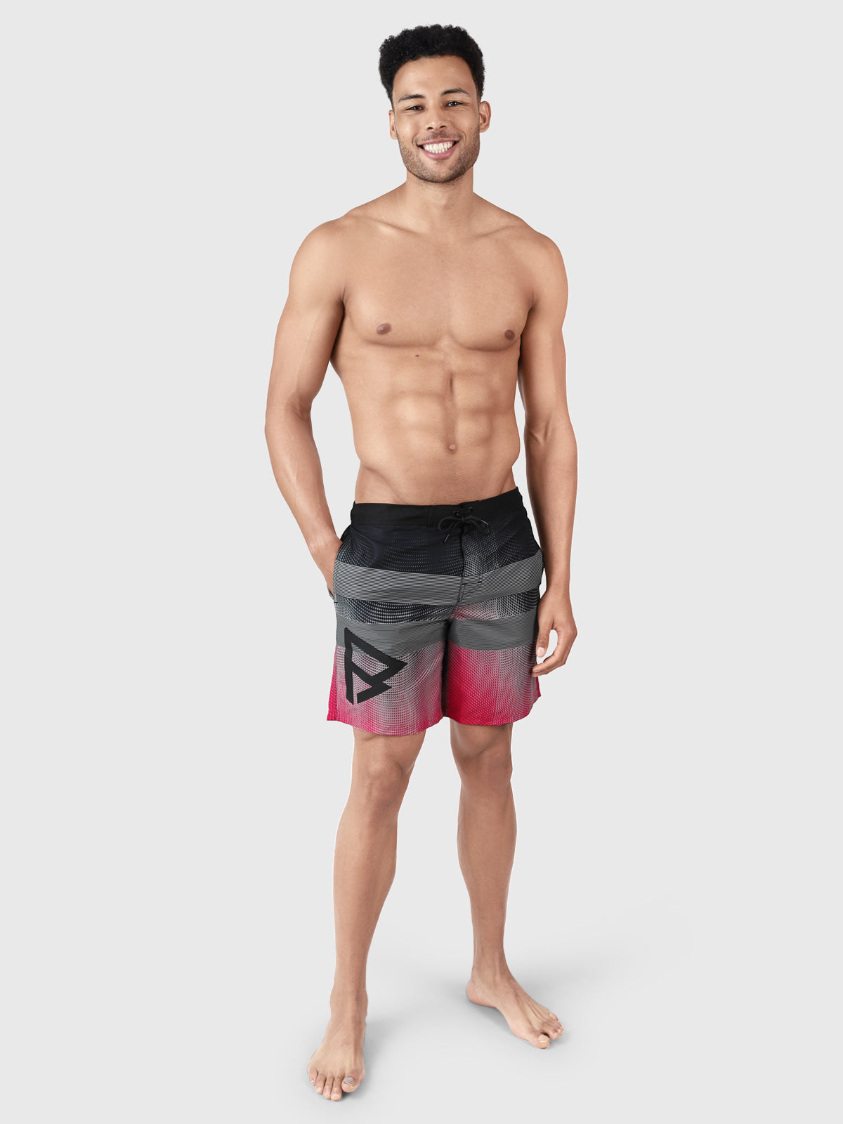 Archal Men Long Swim Shorts | Red