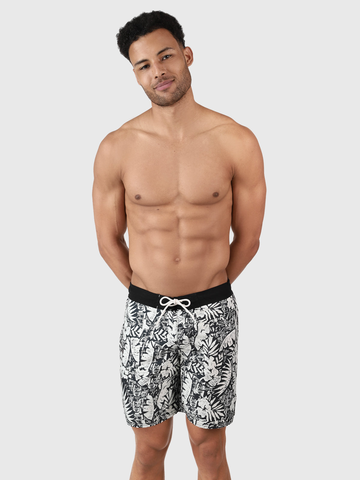 Thone Men Long Swim Shorts | Black