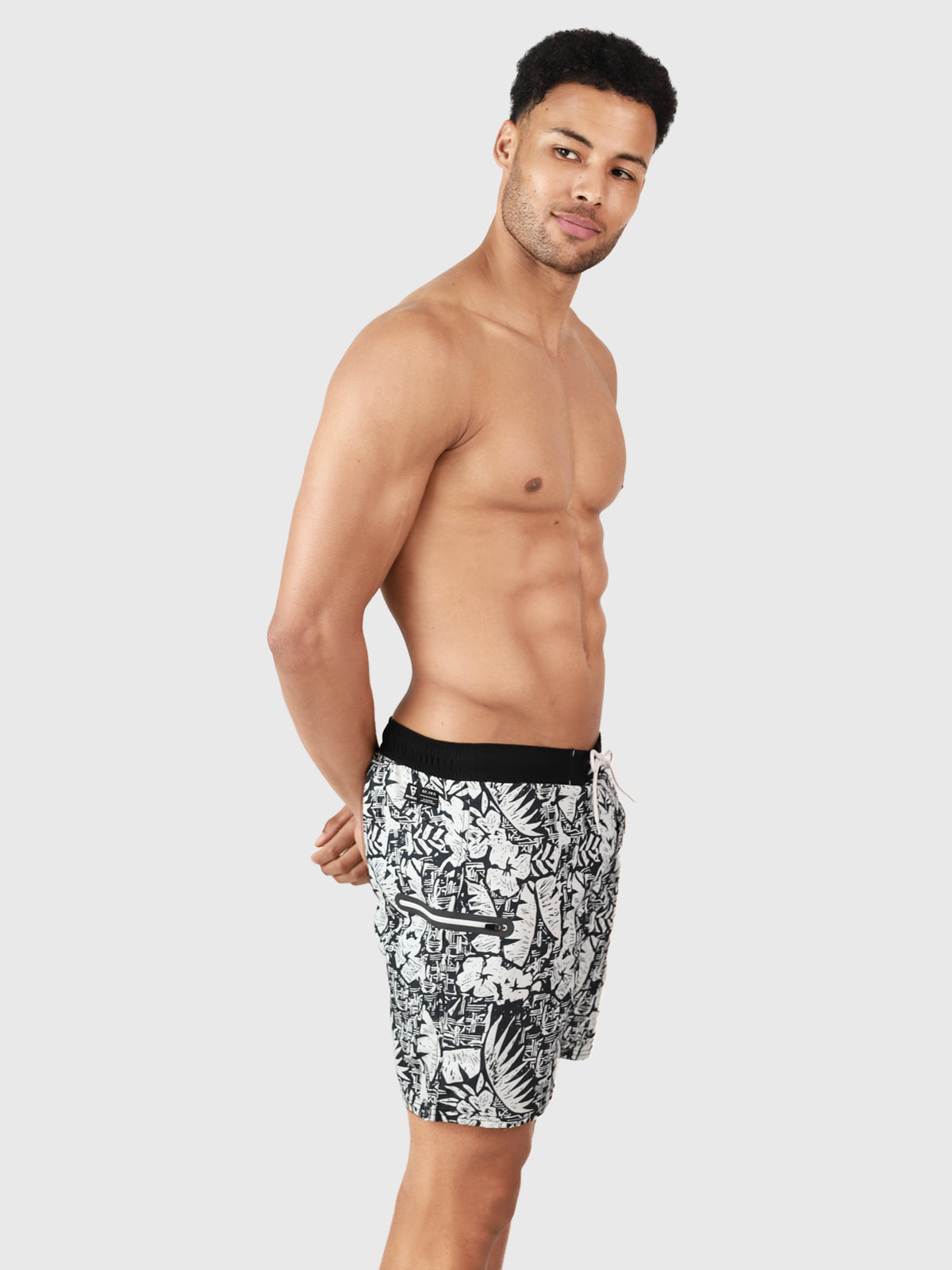 Thone Men Long Swim Shorts | Black