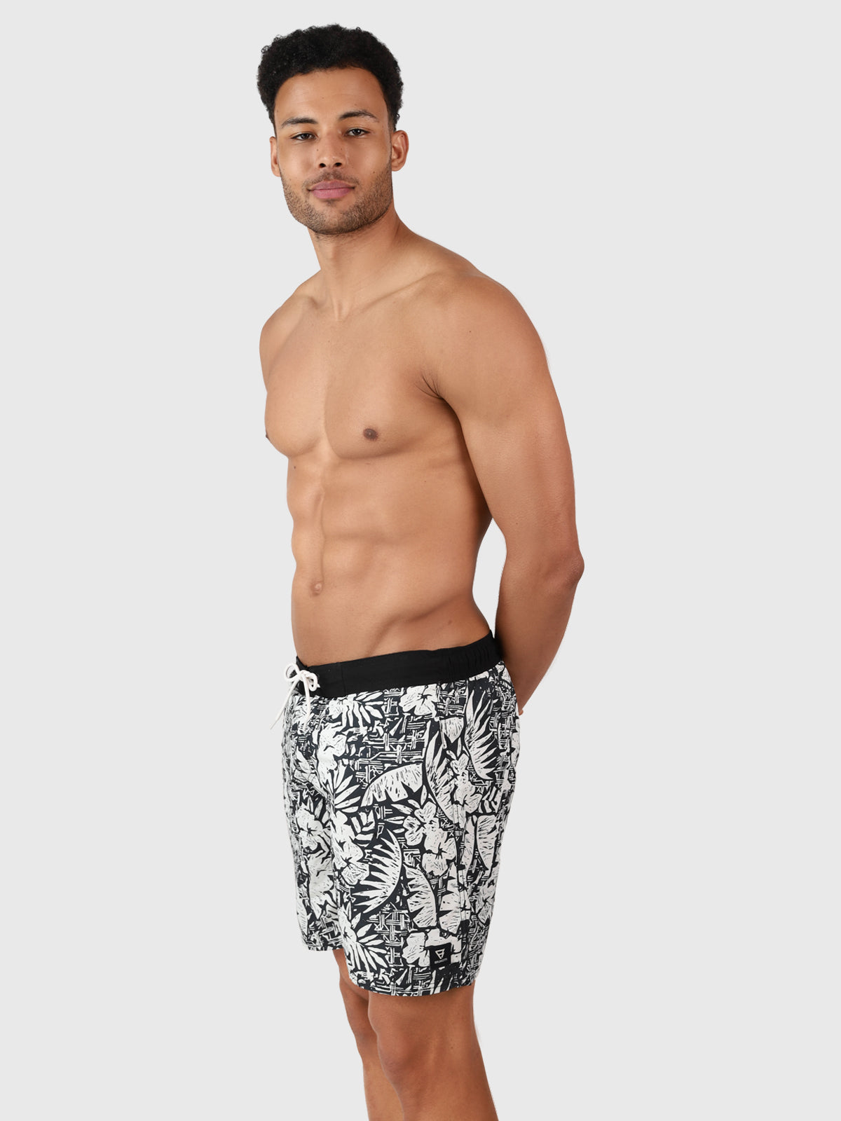 Thone Men Long Swim Shorts | Black