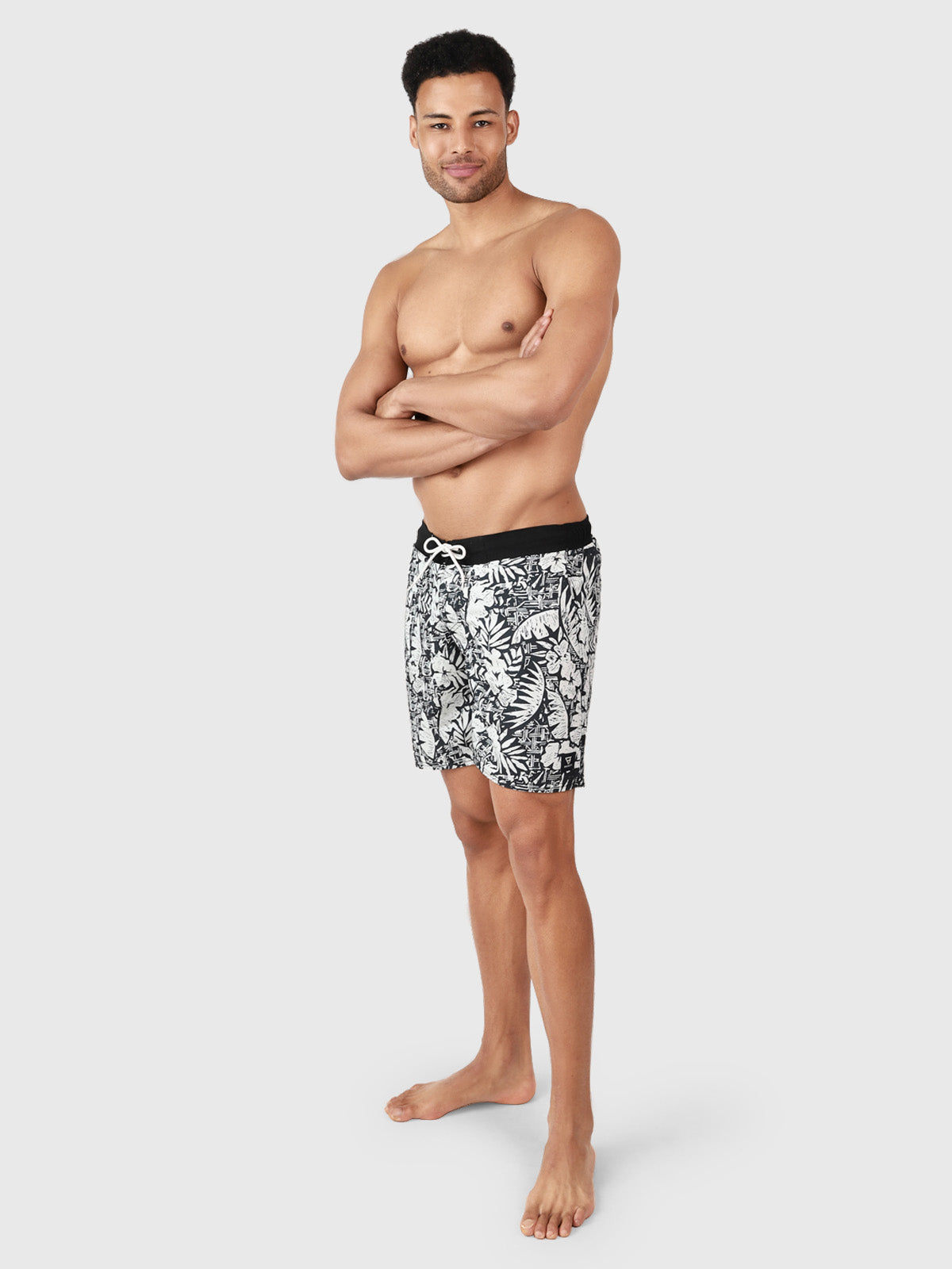 Thone Men Long Swim Shorts | Black