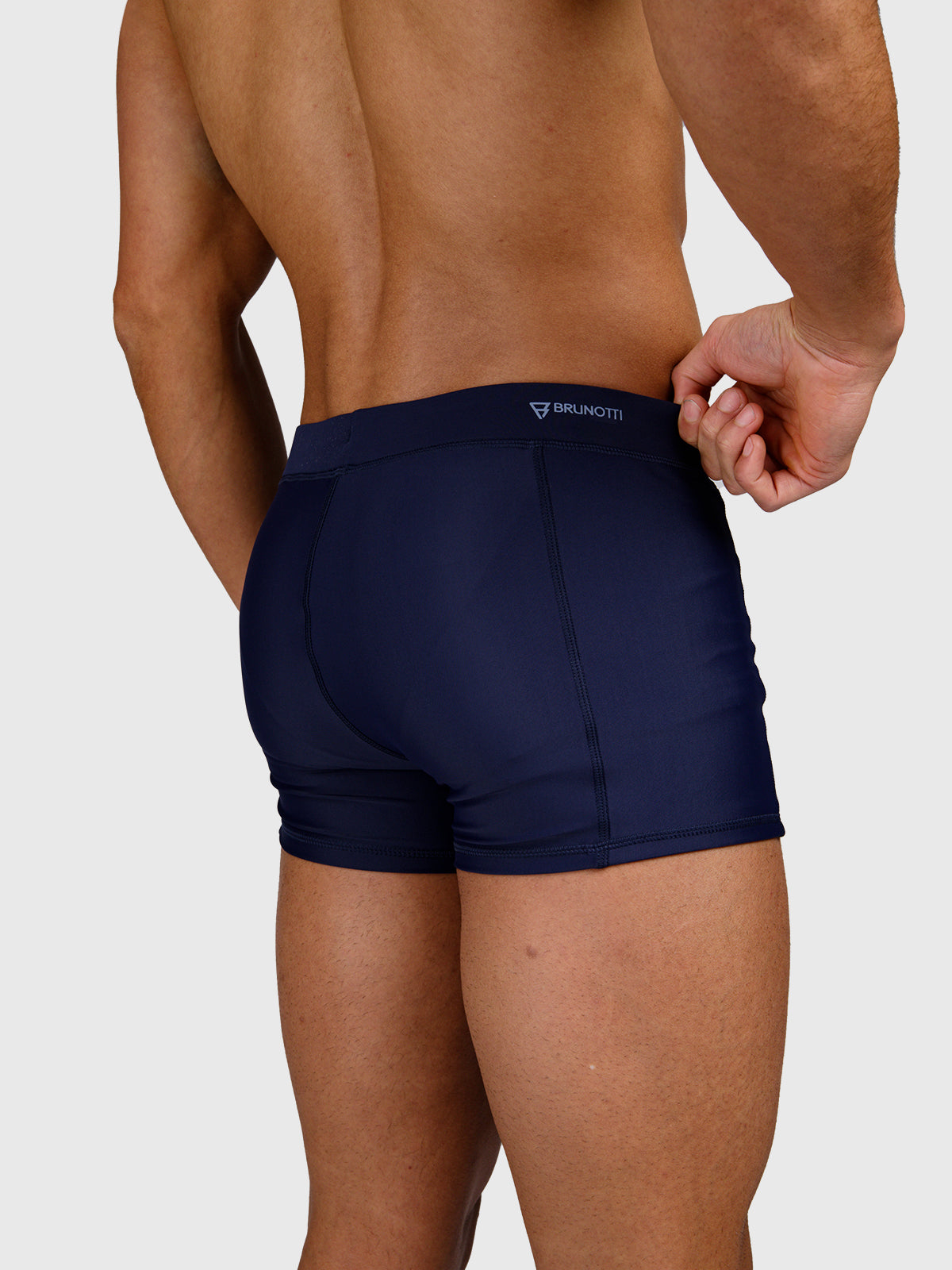 Samier-Logo Men Swim Trunks | Indigo Blue