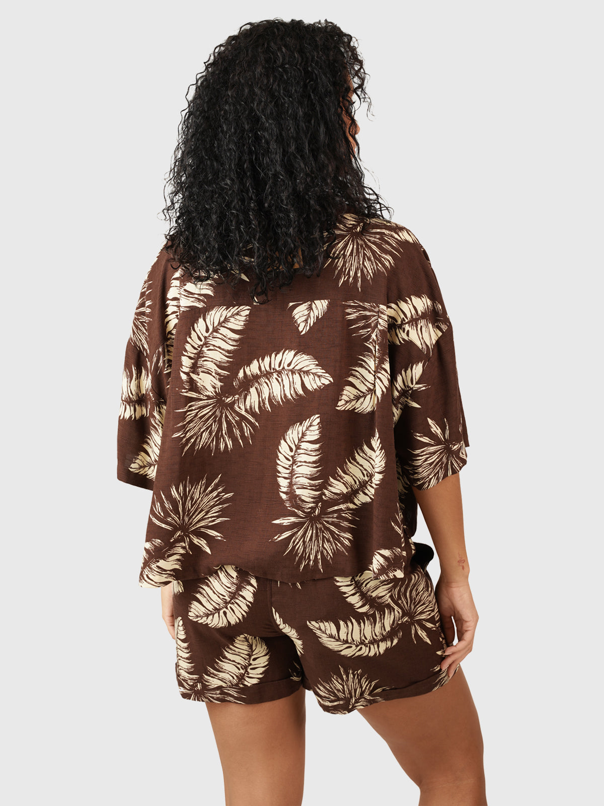 Rilee-Palm Women Shirt | Brown