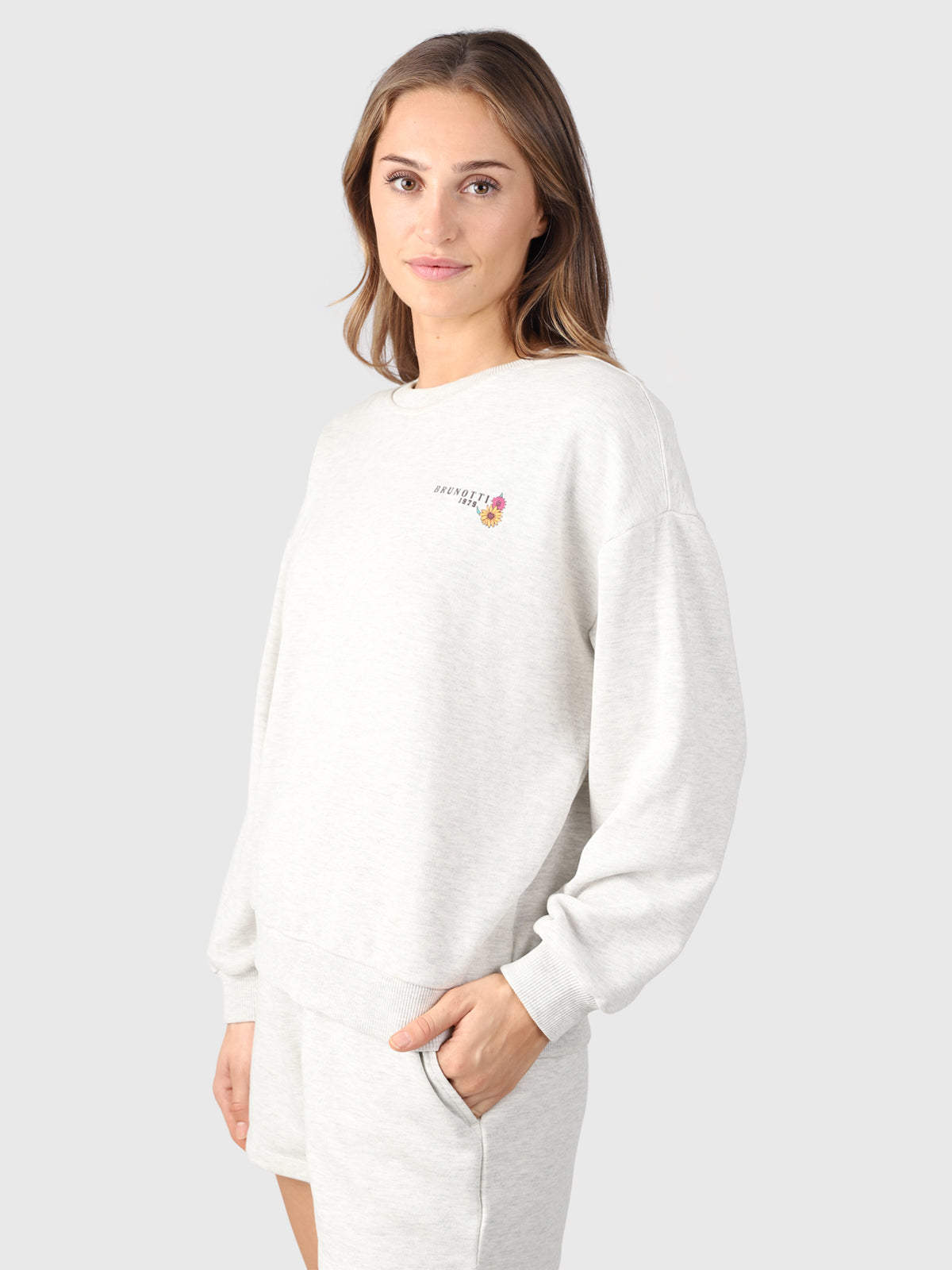 Ari Damen Sweatshirt | Weiß Melange