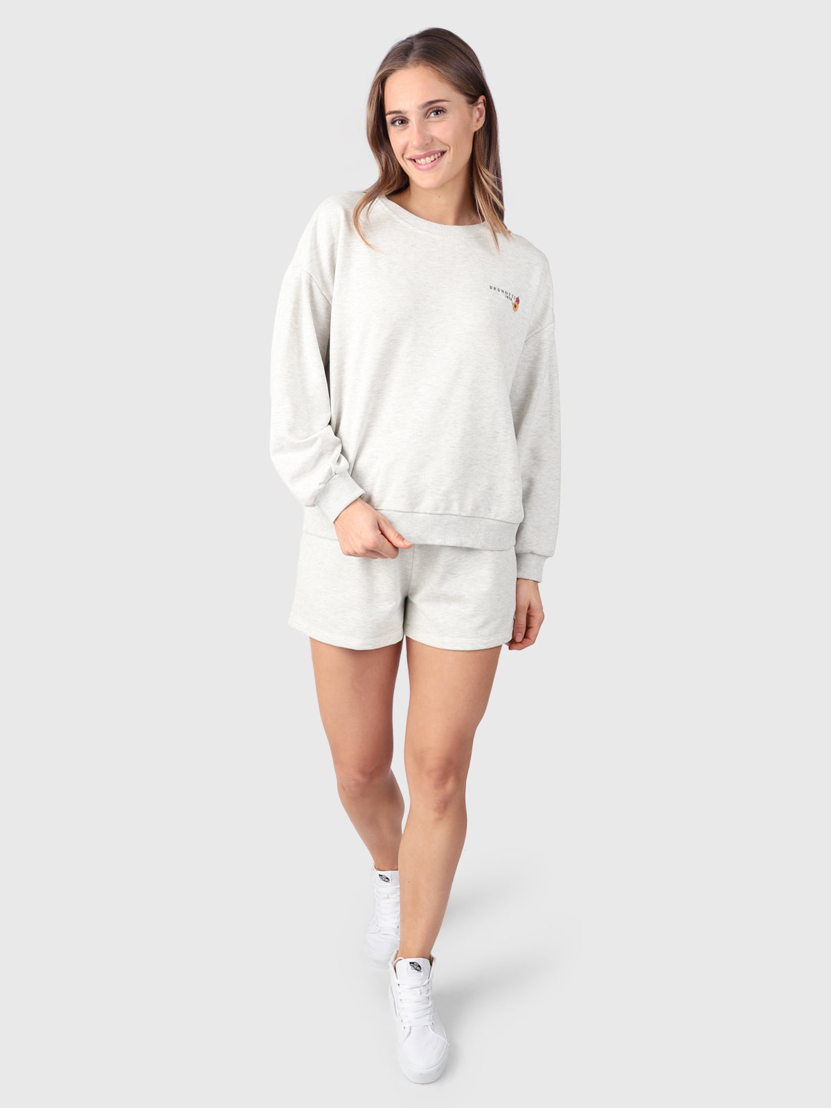 Ari Damen Sweatshirt | Weiß Melange